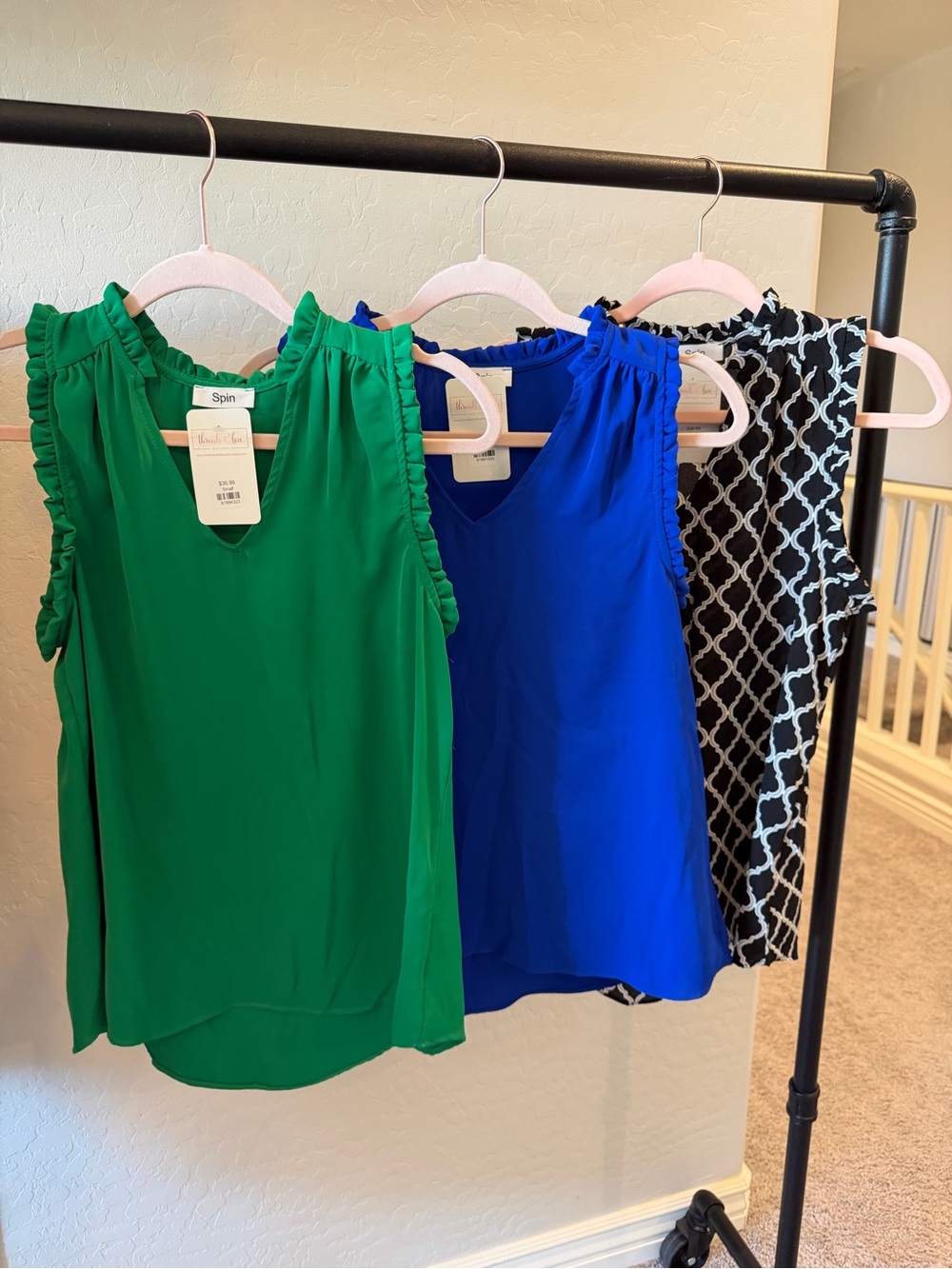 Bundle of 3 Ruffle Sleeveless Women's Blouse